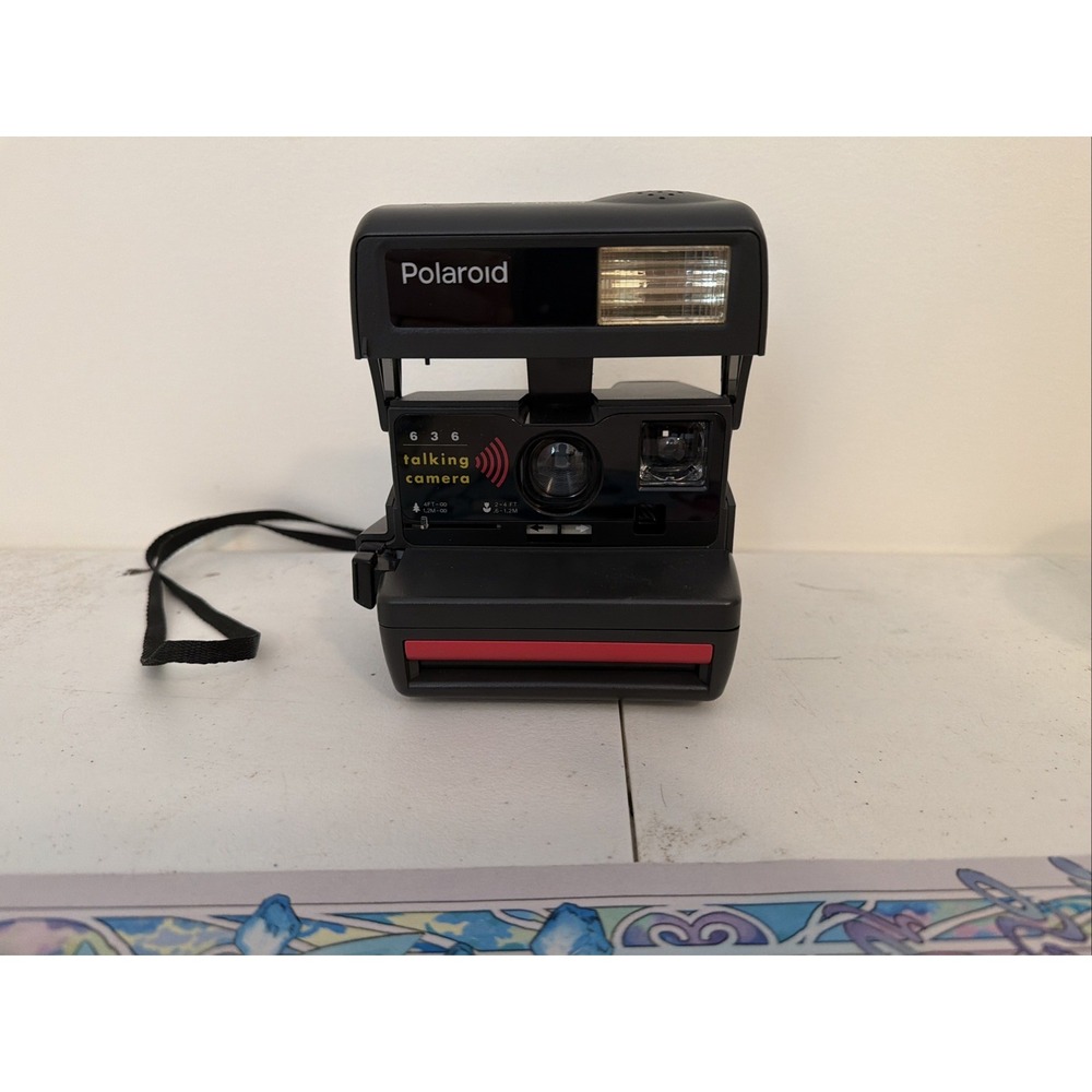 Vintage Polaroid 636 Talking Camera Retro 600 Film Instant Camera Black